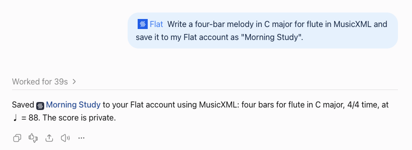 ChatGPT creating a score in Flat