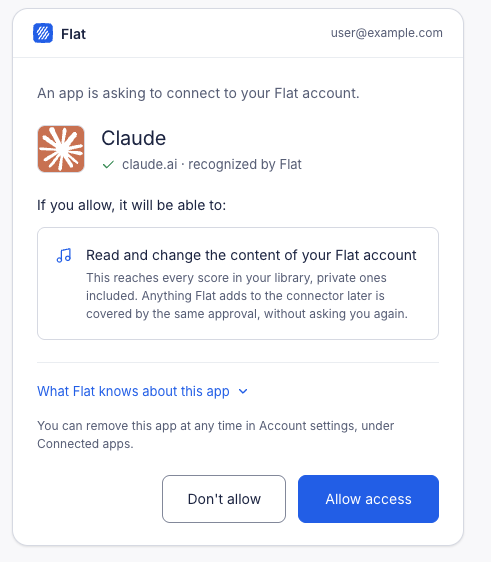 Flat permission page for Claude