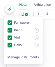 Change instruments