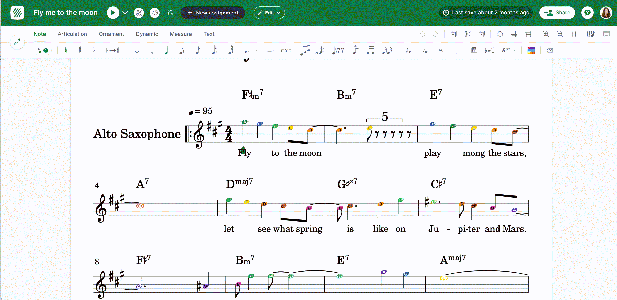 Cambiar la tipografía musical