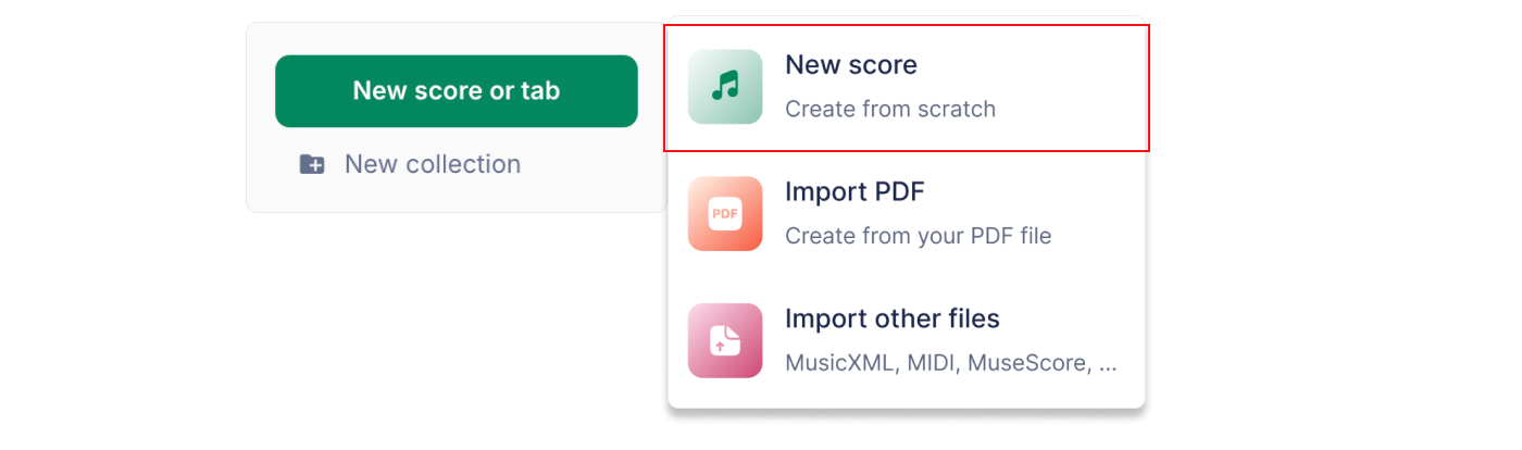 Create a new score step 2 (My Library)