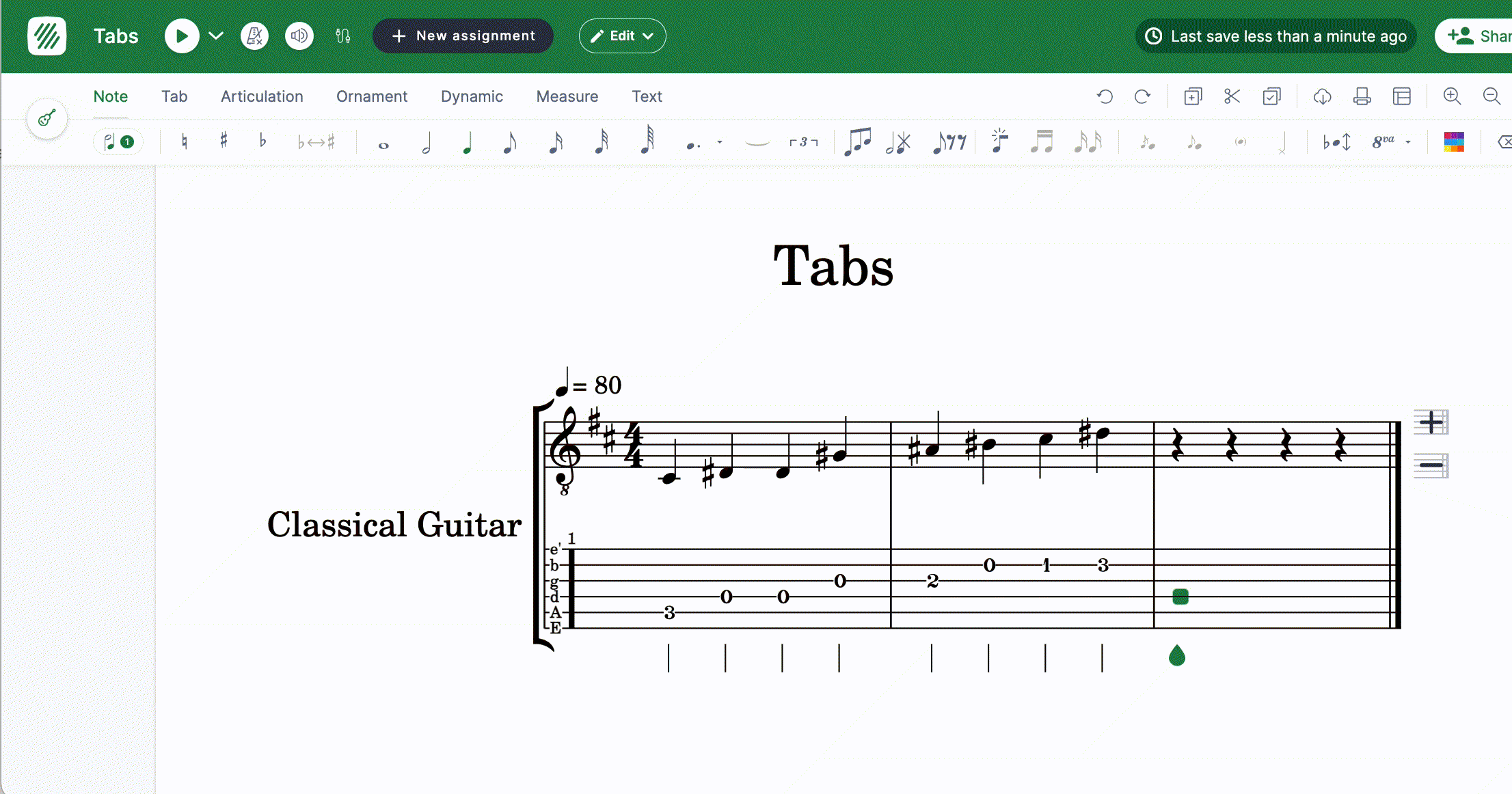 Saisir des frettes sur votre tablature