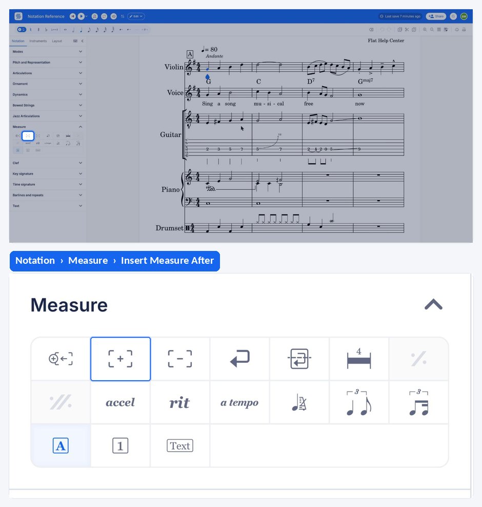 Adding a measure from the end of the score