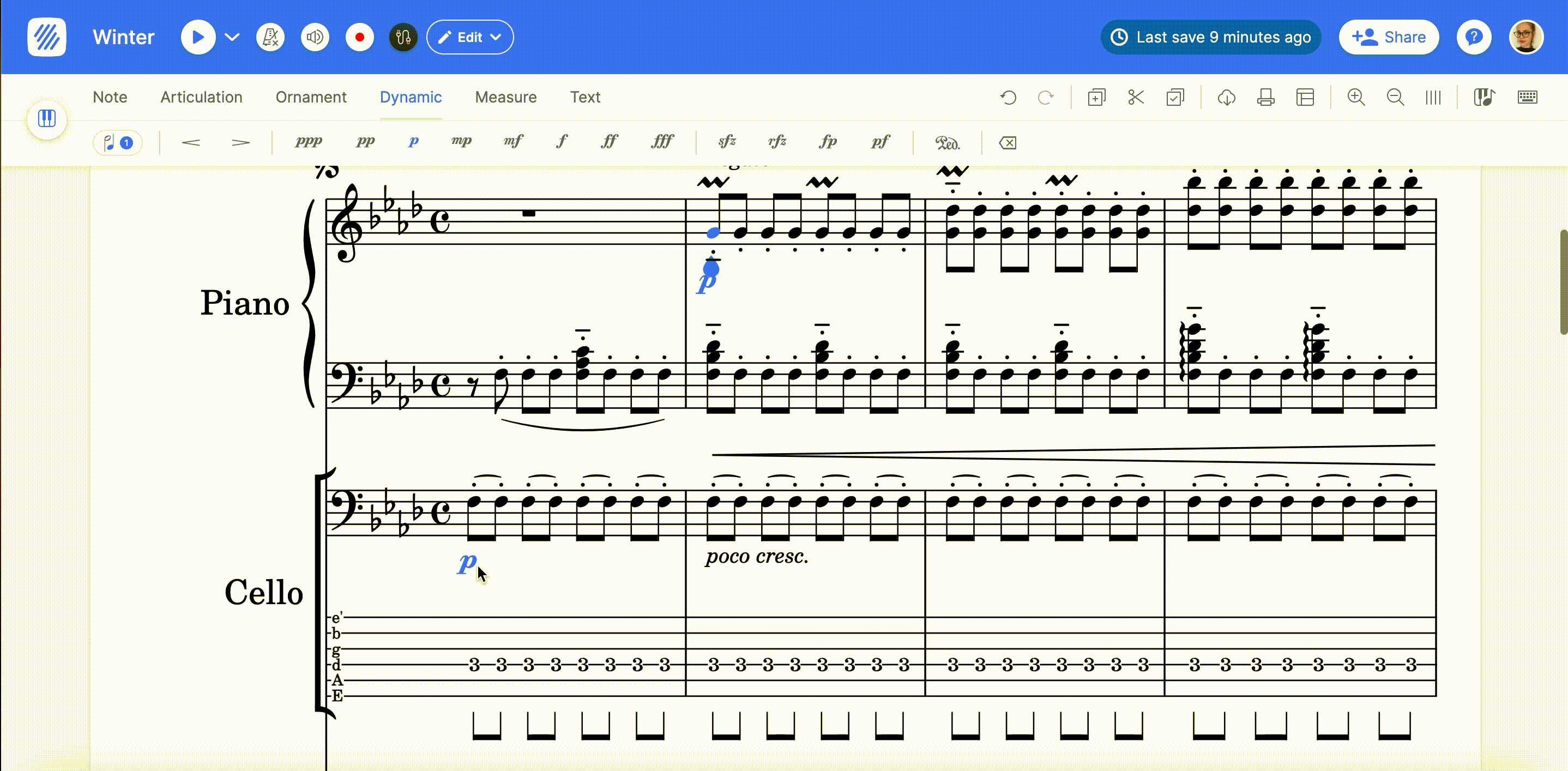 How to change the position of the dynamic