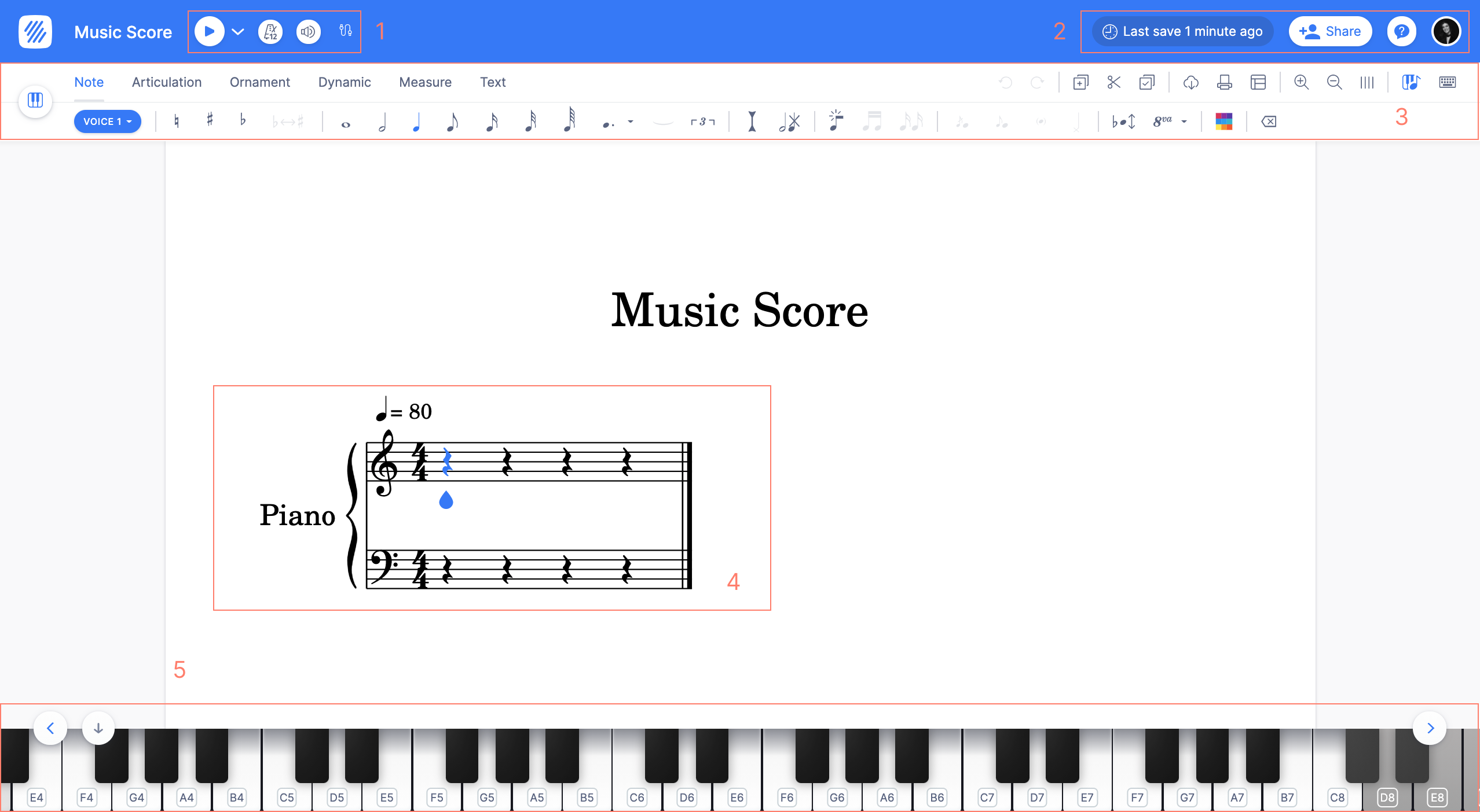 Flat Web App: Web-based music notation editor