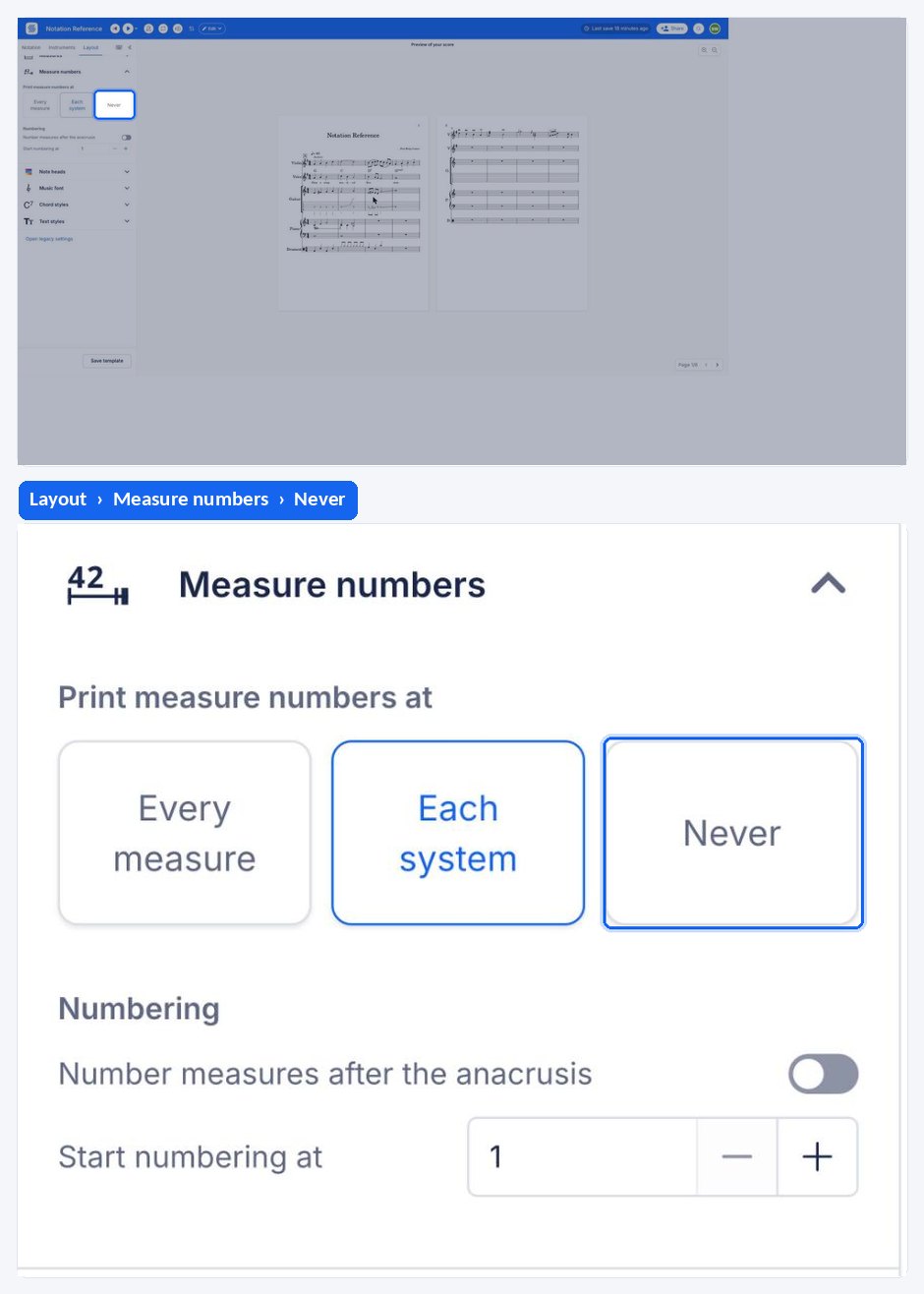 Hide measure numbers