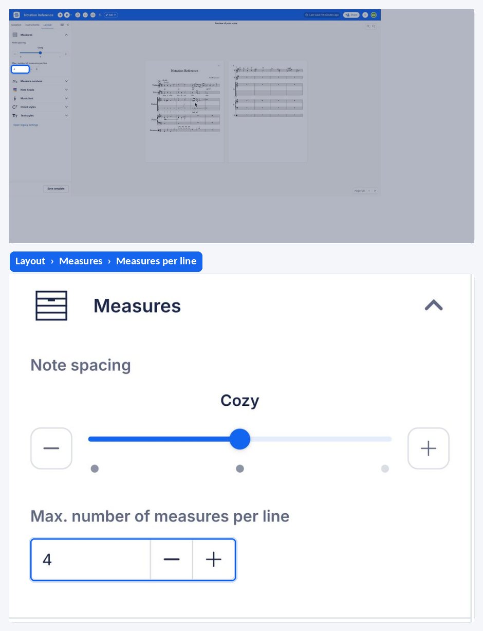 Measures staves