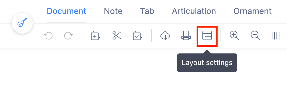 Layout settings button