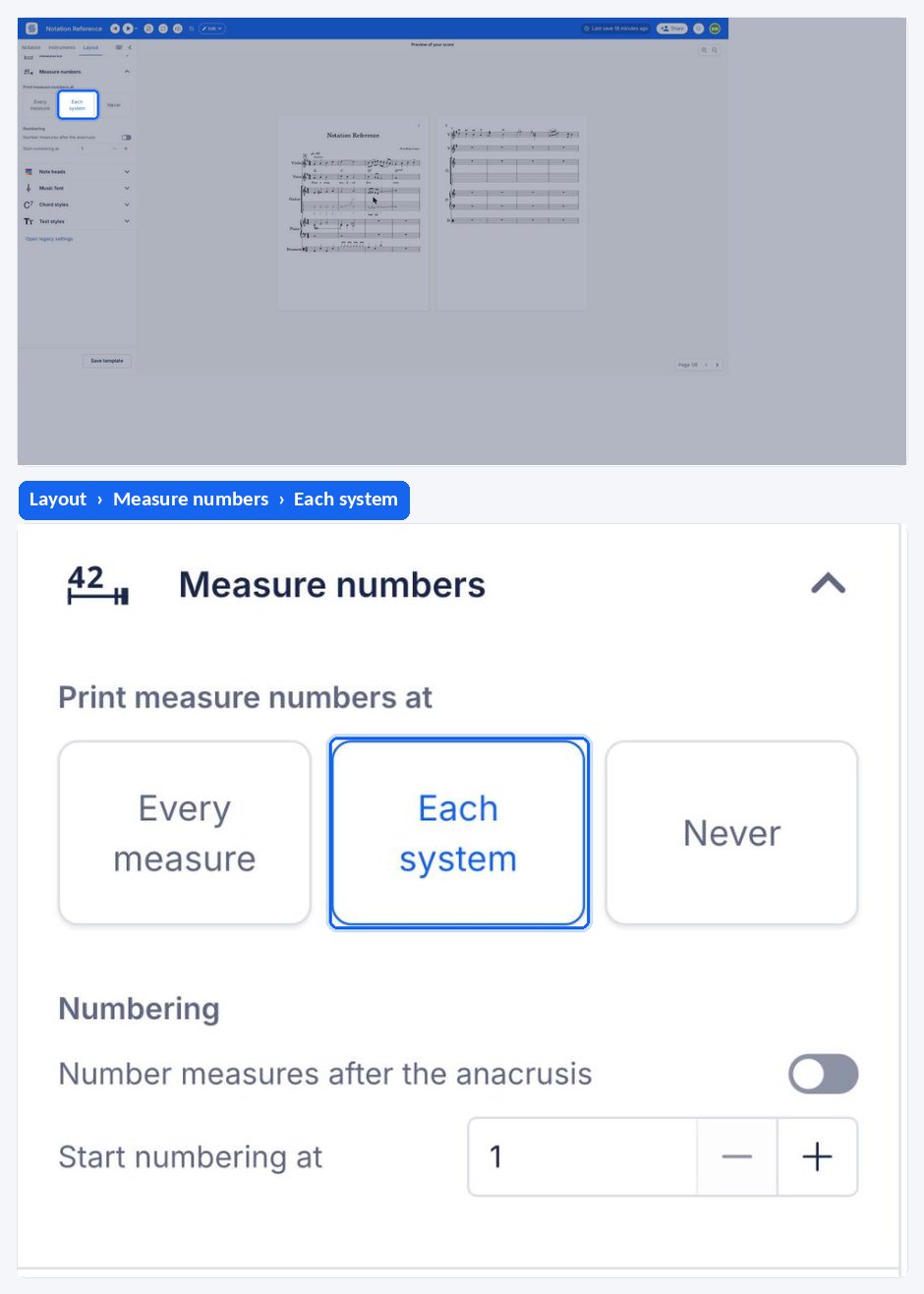 Measure numbers block