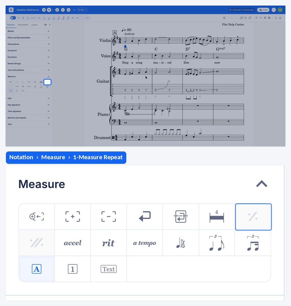 Adding a measure repeat to a bar