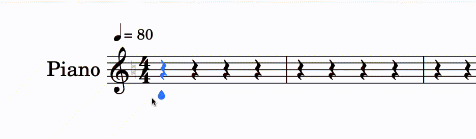 Adding notes one after another in melody mode