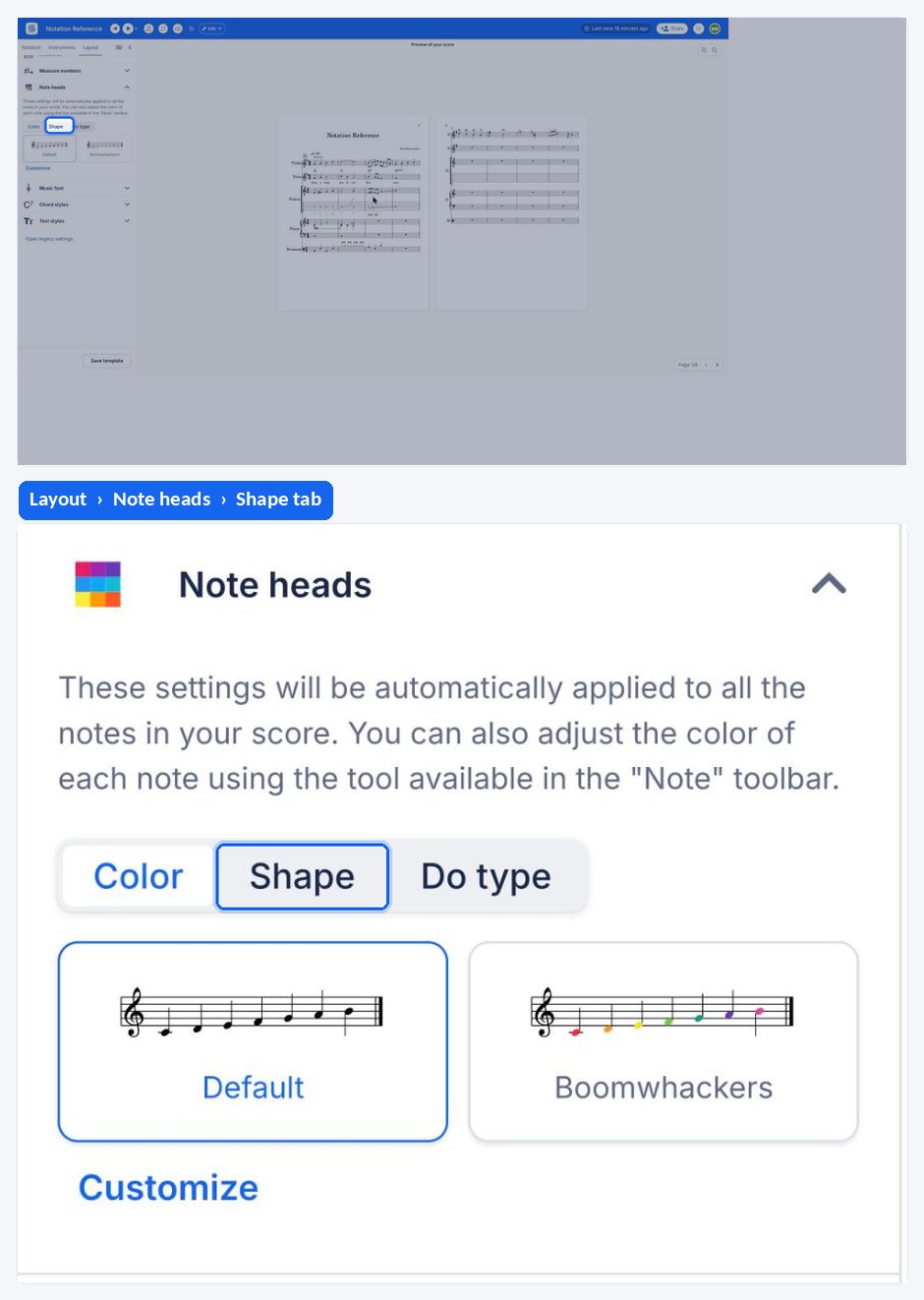 Use notes heads modes