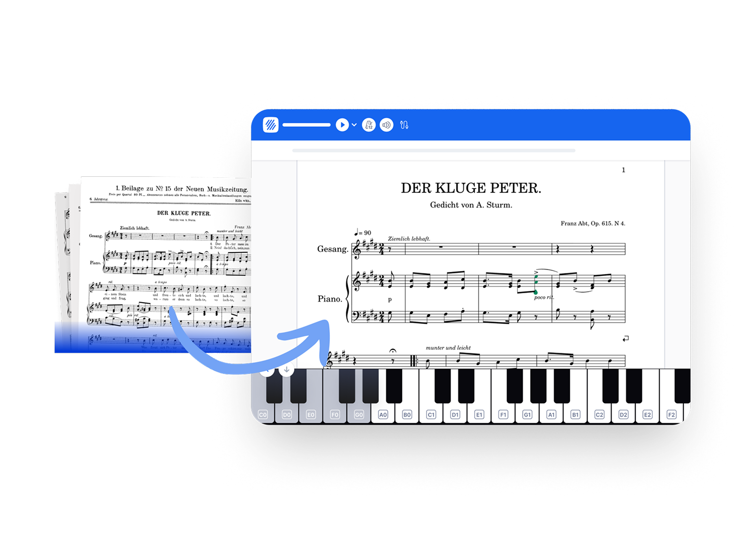 Scan and import sheet music