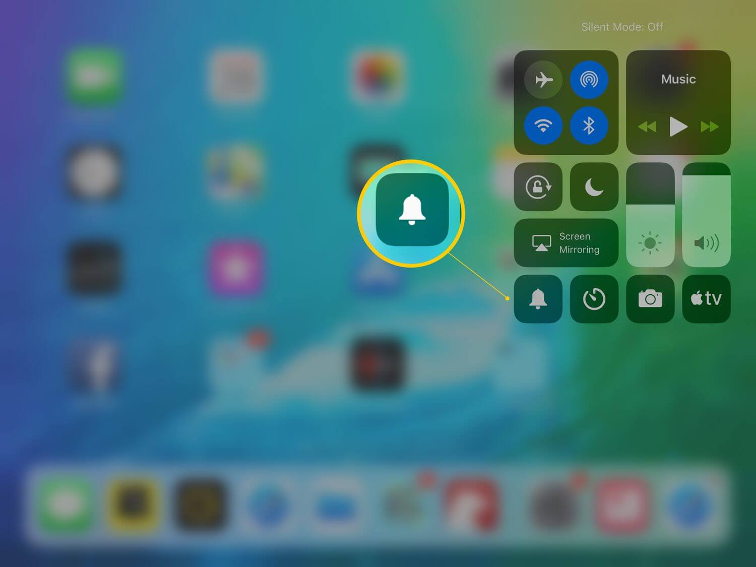 Silent mode in Control center