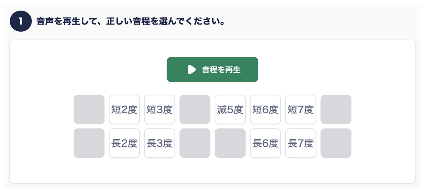 ワークシート：音程の聴音問題