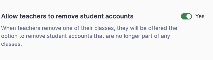 Allow teachers to remove student accounts