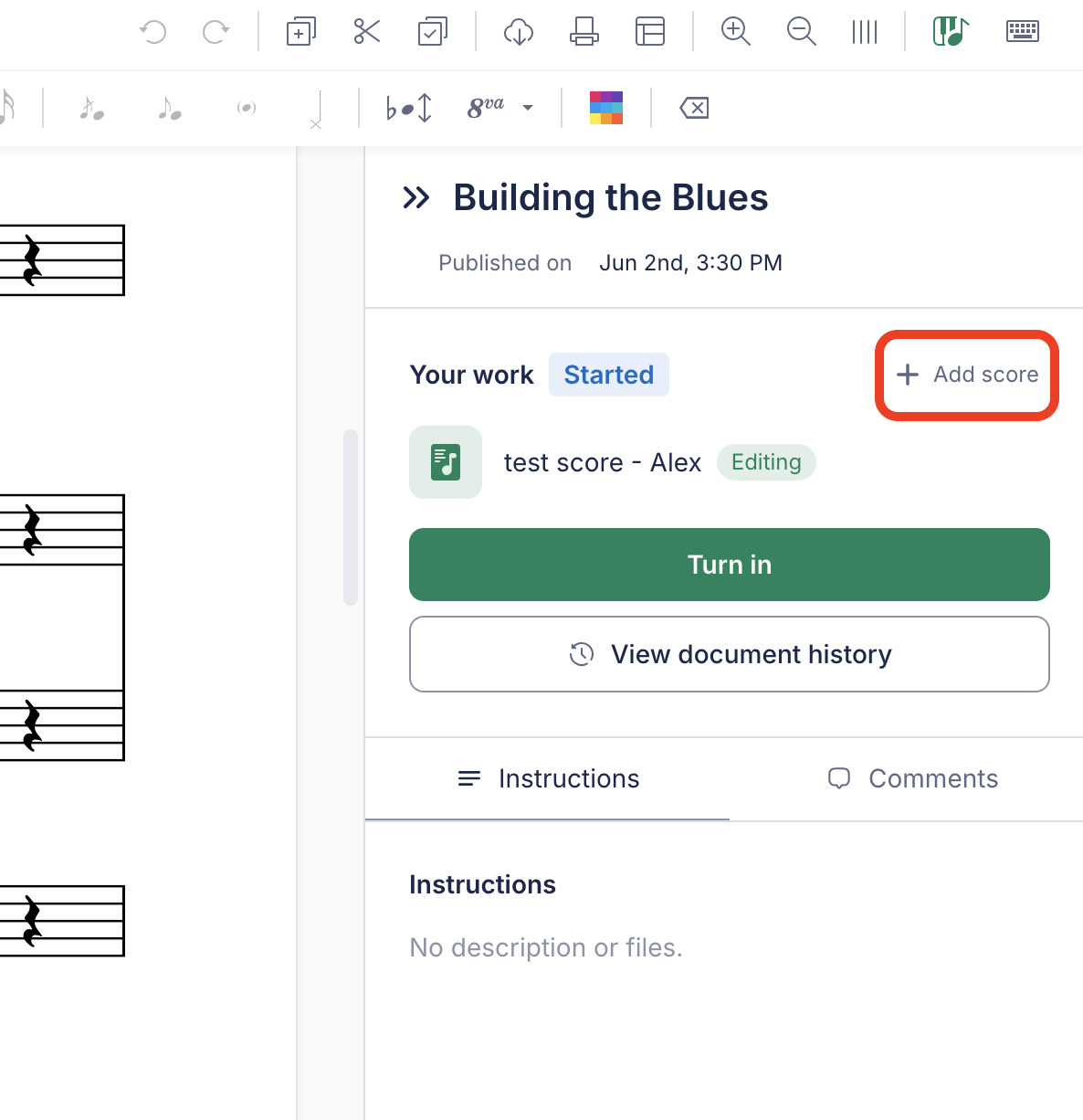 Add score on assignment