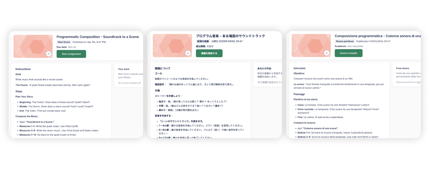 Automatic Assignment Translation Examples