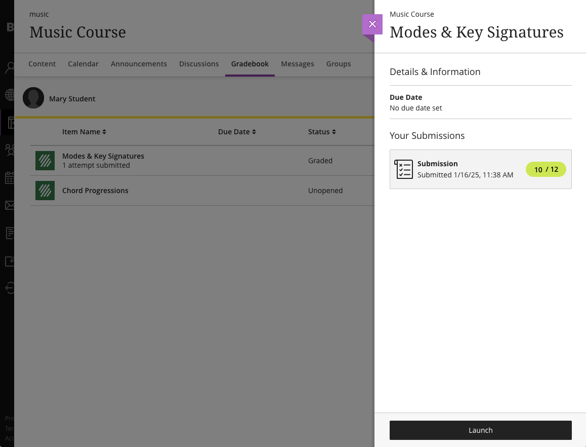 Student gradebook