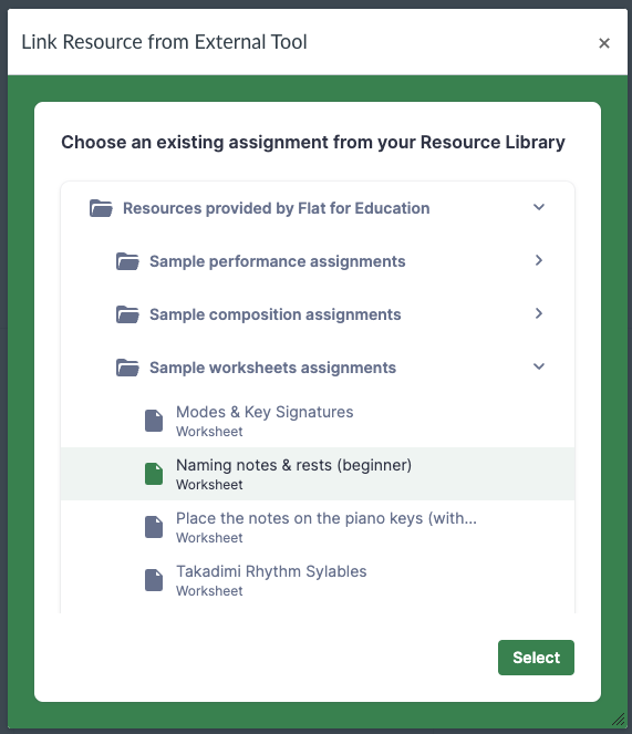 Canvas: Select assignment from your Resouce Library