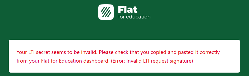 Error: Invalid LTI request signature