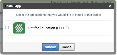 Schoology Course: Select Flat for Education to add to course