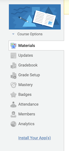 Schoology Course sidebar