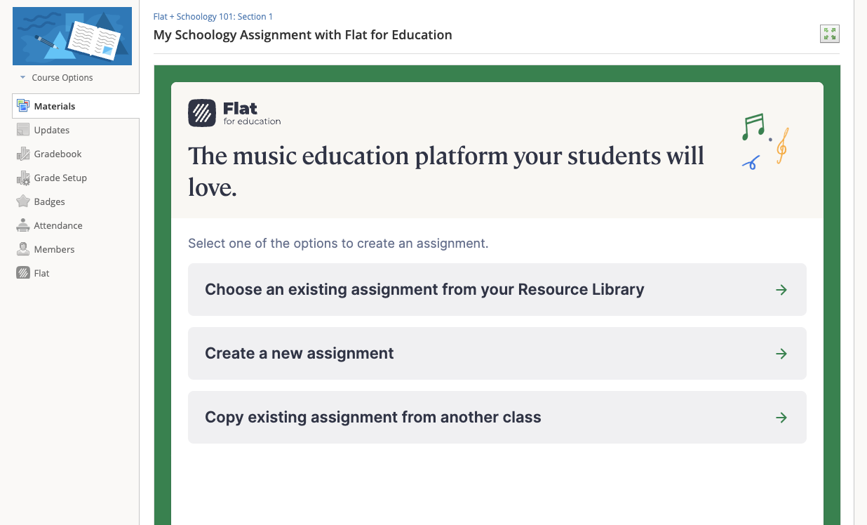 Configure the Flat for education assignment