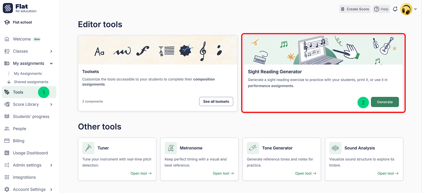 Locate Sight reading Generator